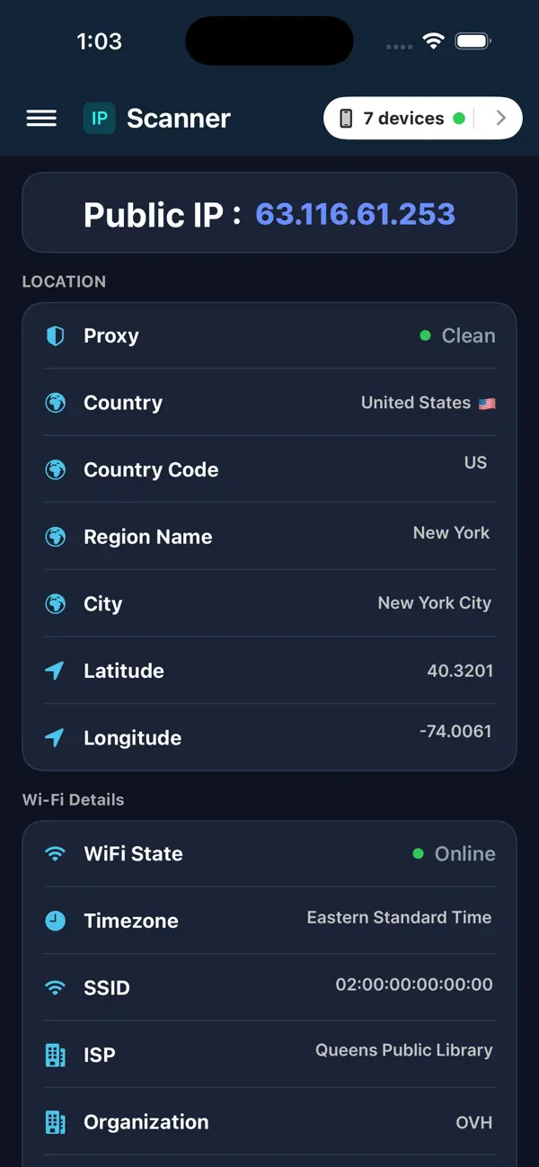 IP Scanner — IP address details and lookup