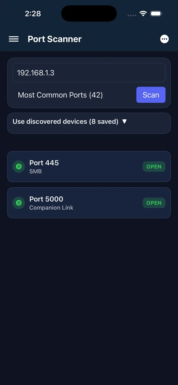 IP Scanner app — port scanner and security tools