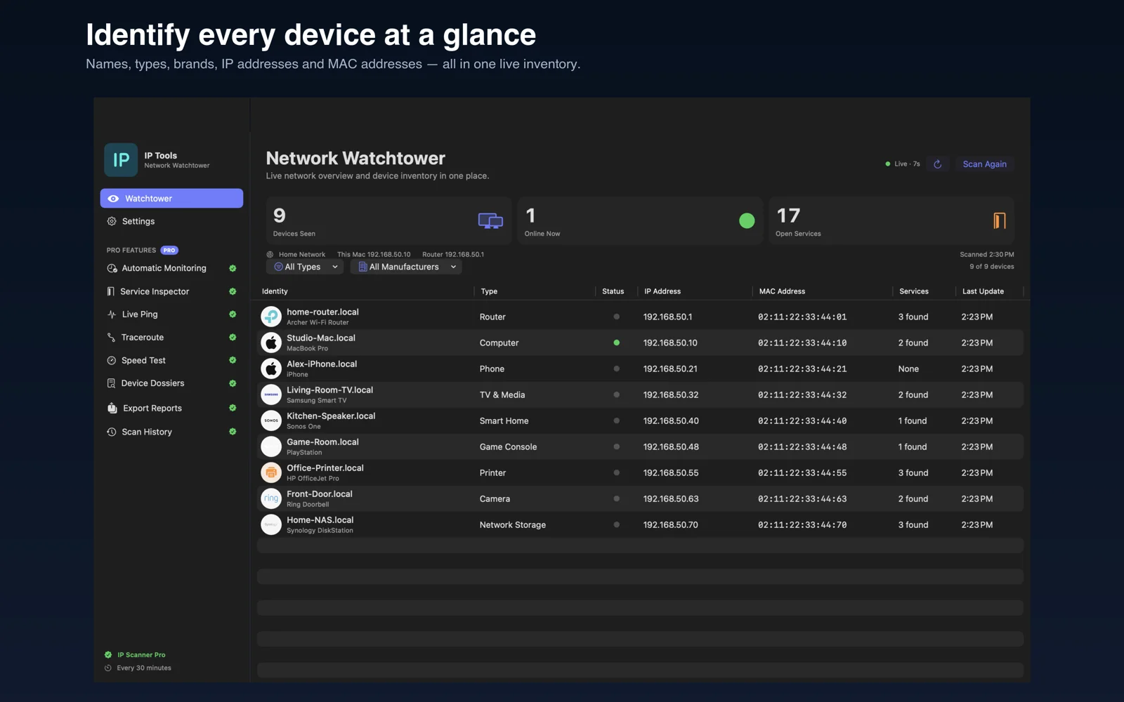 Identify your devices